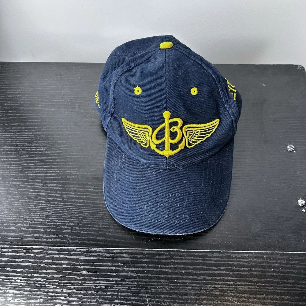 VTG BREITLING Cap Hat Men Strapback Blue Swiss Chronographs Timepiece Embroidery